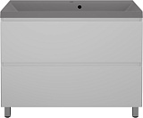 Style Line Тумба с кварцевой раковиной серый шелк Манхэттен 100 Plus эмаль белая матовая